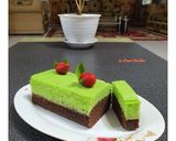 Foto langkah ke 4 dari resep Brownies Coklat Pandan Kukus.