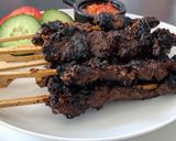 A picture of step 4 of Sate Maranggi - Indonesian Beef Satay.