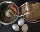 A picture of step 1 of Vegetable Bread Omelette.