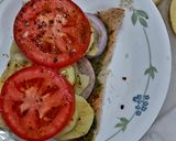 A picture of step 2 of Vegetable Cheese Sandwich.