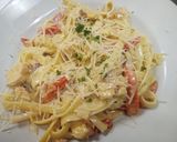 A picture of step 1 of Rattle Snake Fettuccine.