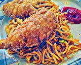 A picture of step 4 of Fajita spaghetti with chicken strips 🍝💯.