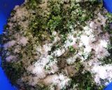 A picture of step 2 of Bharva karele.