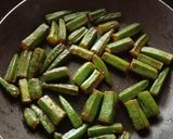 A picture of step 1 of Bhindi Masala.