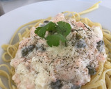Foto del paso 7 de la receta: Tallarines con salmón, alcaparras y bechamel
