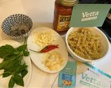 辣味蝦仁番茄高蛋白義大利麵的食譜步驟1照片