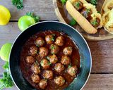 Foto langkah ke 4 dari resep Bola- bola Daging Saus BBQ (Sweet and Sour BBQ Meatballs).