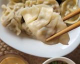 A picture of step 5 of Cilantro, Shiitake Mushroom, and Pork Dumplings.