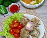 Hình bước làm 5 của món Trứng cút bọc cốm xanh