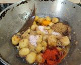A picture of step 6 of ALOO DO PYAZA..