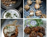 A picture of step 4 of Paneer stuffed mushroom lollipops.