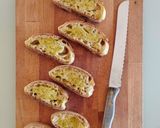 A picture of step 2 of Toasted Bread with Roasted Peppers and Anchovy Fillets.