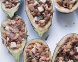 A picture of step 10 of Stuffed Veggie-Mushroom-Tofu Baked Aubergine Boats.