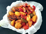 Pollo con verduras, sin horno
