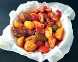 Foto del paso 5 de la receta: Pollo con verduras, sin horno