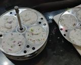 A picture of step 4 of Radish idli/ muli idli.
