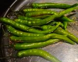 A picture of step 1 of Mirchi bhajji.