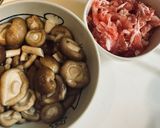 五花肉片炒蠔油香菇的食譜步驟1照片