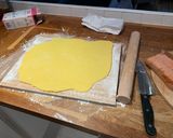 A picture of step 9 of Battenburg Cake (gluten free) 🧈.