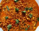 A picture of step 5 of Soya Brinjal Bharta Stuffed Eggplant Boat in Soyabean curry.