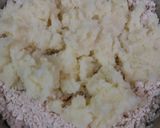 A picture of step 1 of Aata dudh puli or coconut stuffed whole wheat rice dumpling.