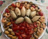 Foto del passaggio 7 della ricetta Calamari ripieni all’ amalfitana, con gamberi e cozze