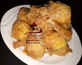 A picture of step 4 of Yam balls.