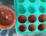 A picture of step 5 of Chocolate kaju katli with surprising chocolates sphere.
