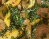 A picture of step 3 of Methi with baby potato dry veg.