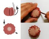 A picture of step 11 of Nerikiri Wagashi: "Kiku" (Chrysanthemum).
