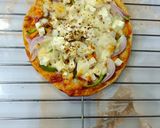 A picture of step 6 of Sattu Powder Cheese Pizza (Desi style).