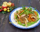 Hình bước làm 5 của món Miến Xào Măng Tây Gà Xé