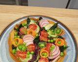A picture of step 4 of Phyllo Tart with Vegetables and Cheese 🧀🥕🫛🍅.
