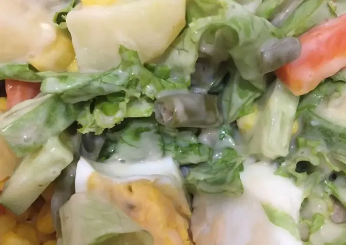 Langkah-langkah untuk membuat Cara bikin Salad Sayur Rumahan Praktis