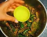 A picture of step 5 of Green chilli pickle.