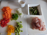 Arroz caldoso con verduras y pechuga de pollo