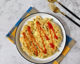 Foto langkah ke 4 dari resep Telur Dadar Makaroni Keju.