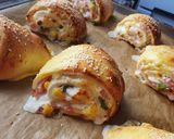 Sonkás-kukoricás és magyaros háromszög recept fázis 10 fotója