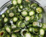 A picture of step 1 of Karela achar (mom' s recipe).