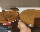 Foto del paso 4 de la receta: Pastel relleno nata y cubierto con dos chocolates