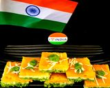 A picture of step 9 of Tricolor Semolina Dhokla - Tiranga Rava / Sooji Dhokla - Independence Day Special.