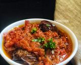 A picture of step 3 of Kashmiri Khatte Baingan.