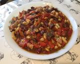 Une image de l'étape 15 de Haricots bicolores au chorizo,lard et poivrons grillés.