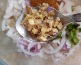 A picture of step 3 of Poha onion triangle samosa.