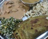 A picture of step 5 of Winter palak peas paratha, beans, jeera pulao.