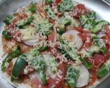 कैप्सिकम पिज़्ज़ा (capsicum pizza recipe in Hindi) रेसिपी चरण 5 फोटो