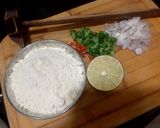 A picture of step 1 of Sattu Ka Ghol/ Savoury Sattu Ka Sherbet.