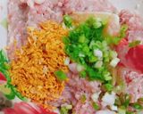 Hình bước làm 2 của món Chả cốm xanh làm với chả cá thác lác