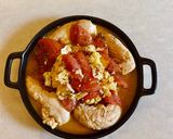 A picture of step 4 of Chicken Tenderloin with Tomato and Scrambled Eggs.