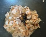 A picture of step 7 of Garlic Noodles with Shrimp.
